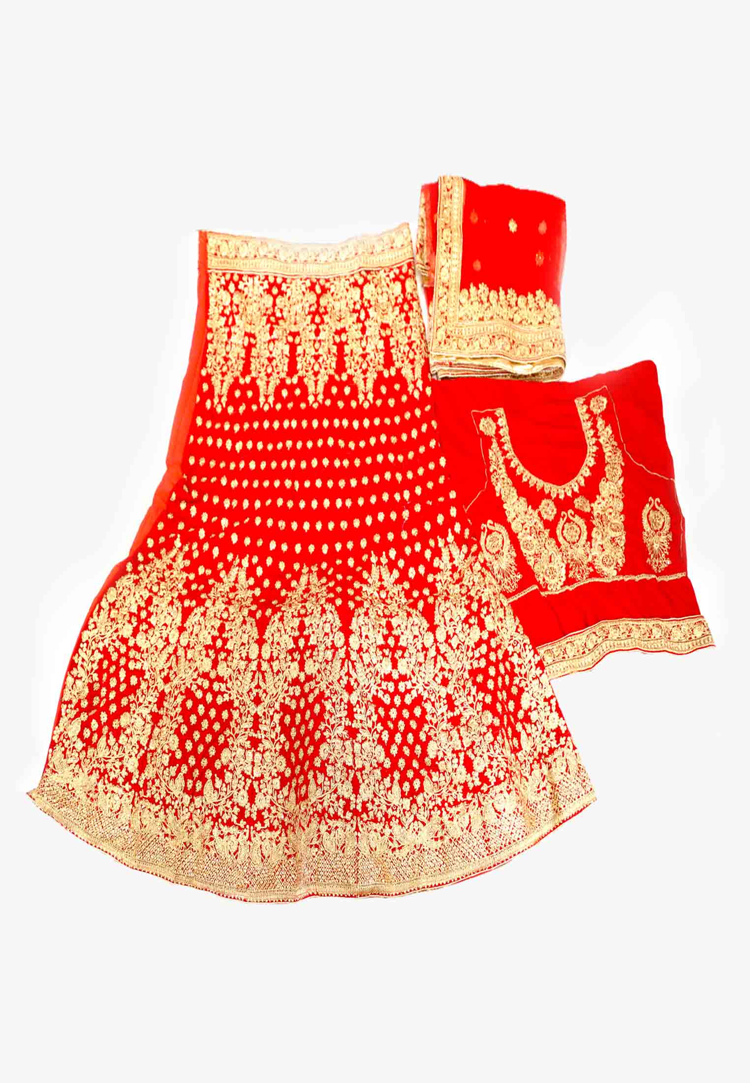 Velvet karchupi work wedding lehenga