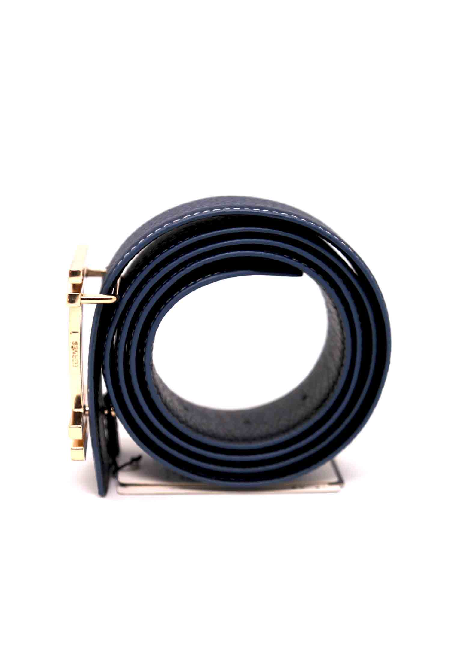 Blue leather party belt
