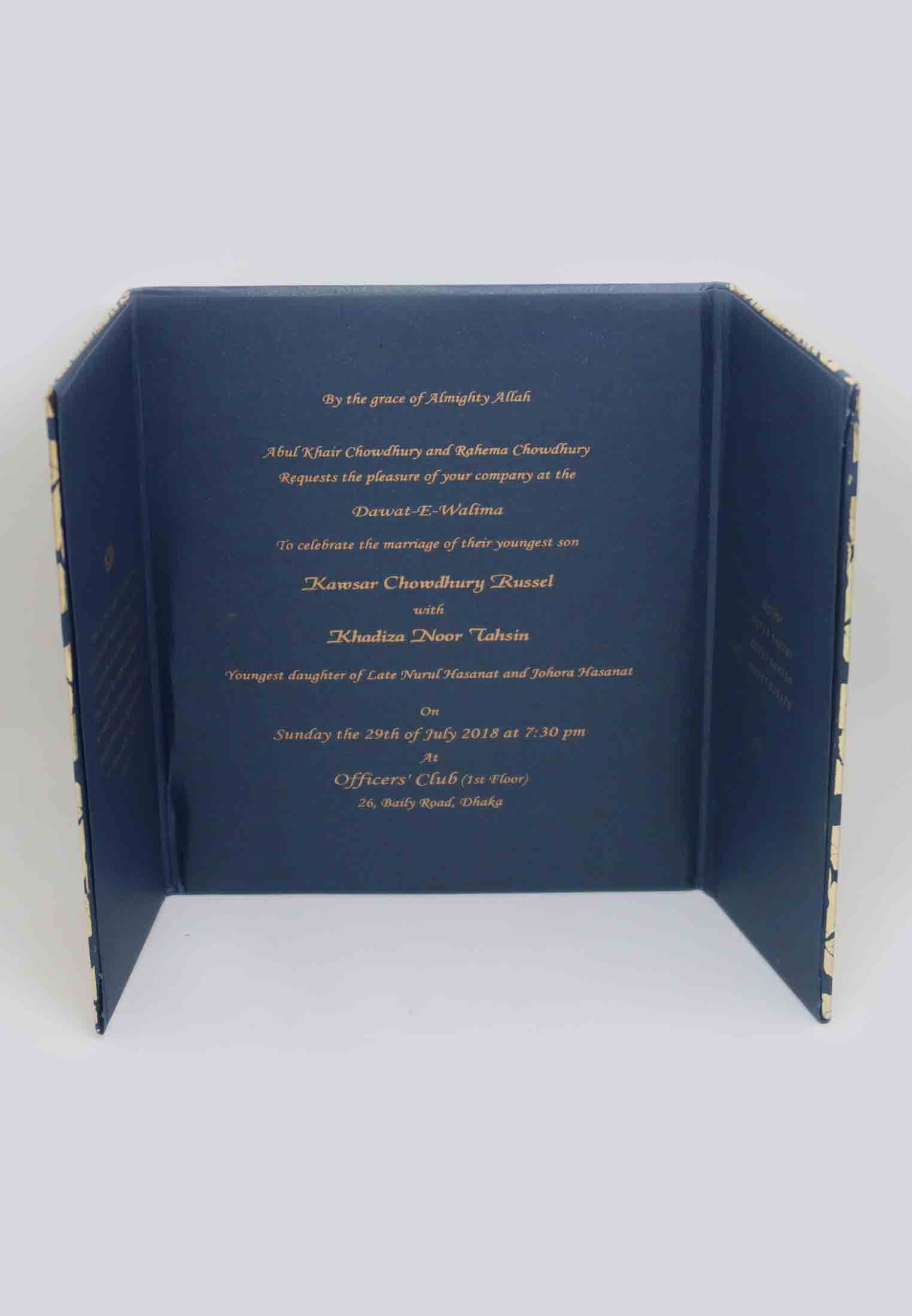 Folding style invitation card