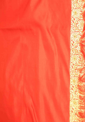 Red katan jori stone wedding saree