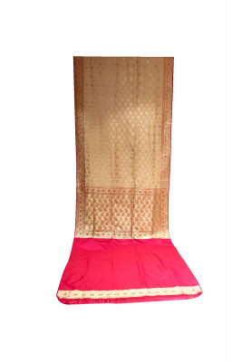 Golden katan jori stone benarashi saree