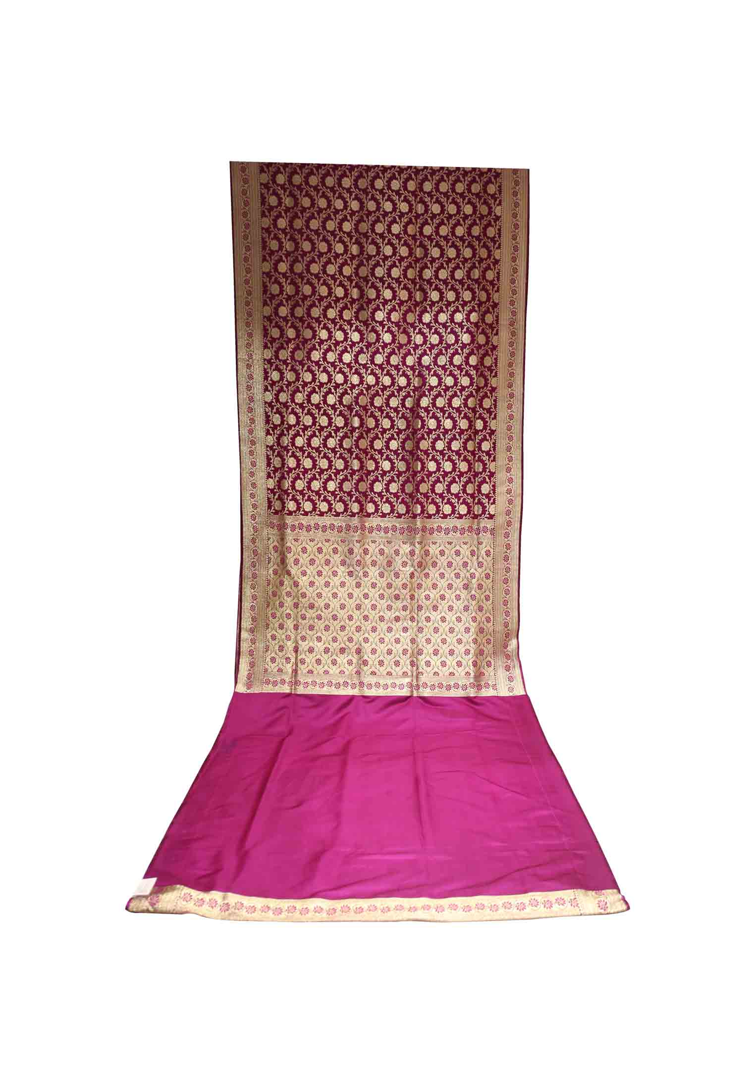 Purple katan jori mina benarashi saree