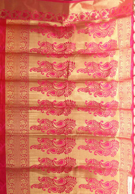 Magenta silk jori work benarashi saree