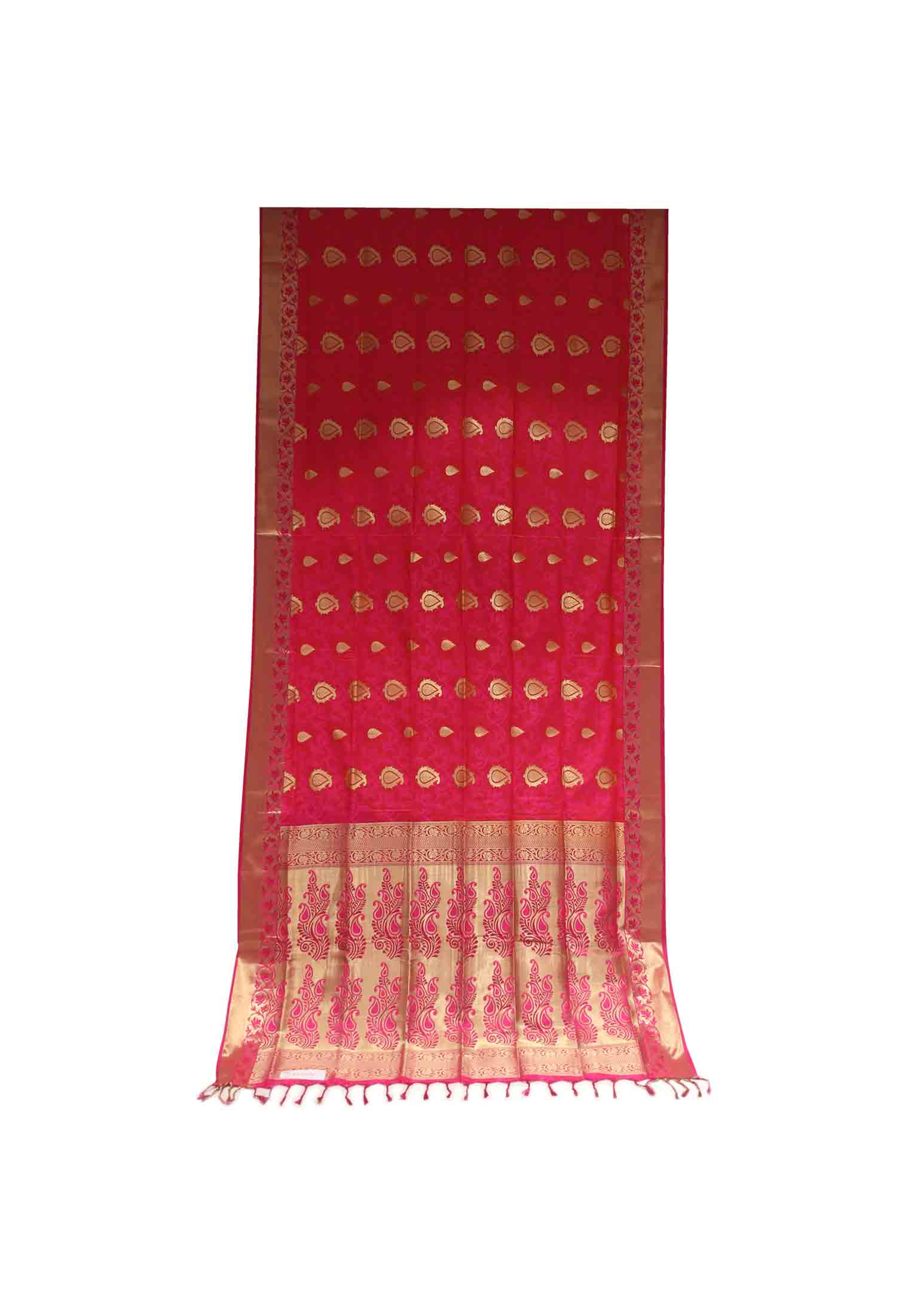 Magenta silk jori work benarashi saree