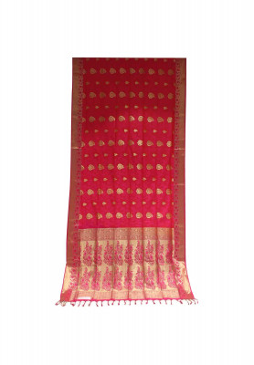 Magenta silk jori work benarashi saree