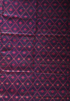 Blue magenta reshom jamdani saree