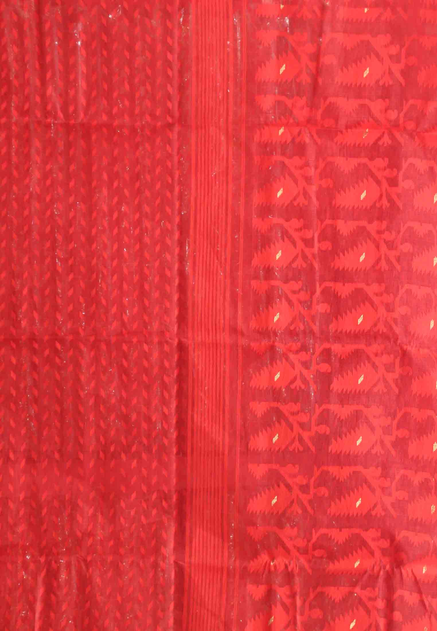 Red handicrafts work benarashi saree