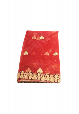 Katan velvet cut pearl work wedding lehenga