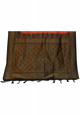 Bright color jute katan saree