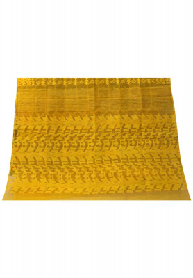 Bashonti yellow thread work saree