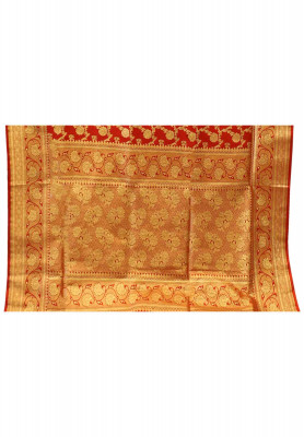 Red katan jori work benarasi saree