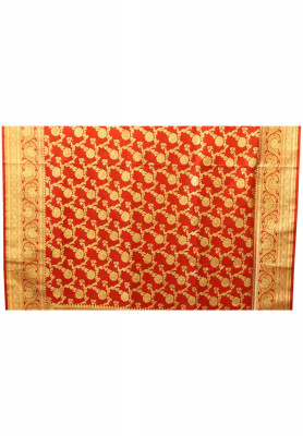 Red katan jori work benarasi saree