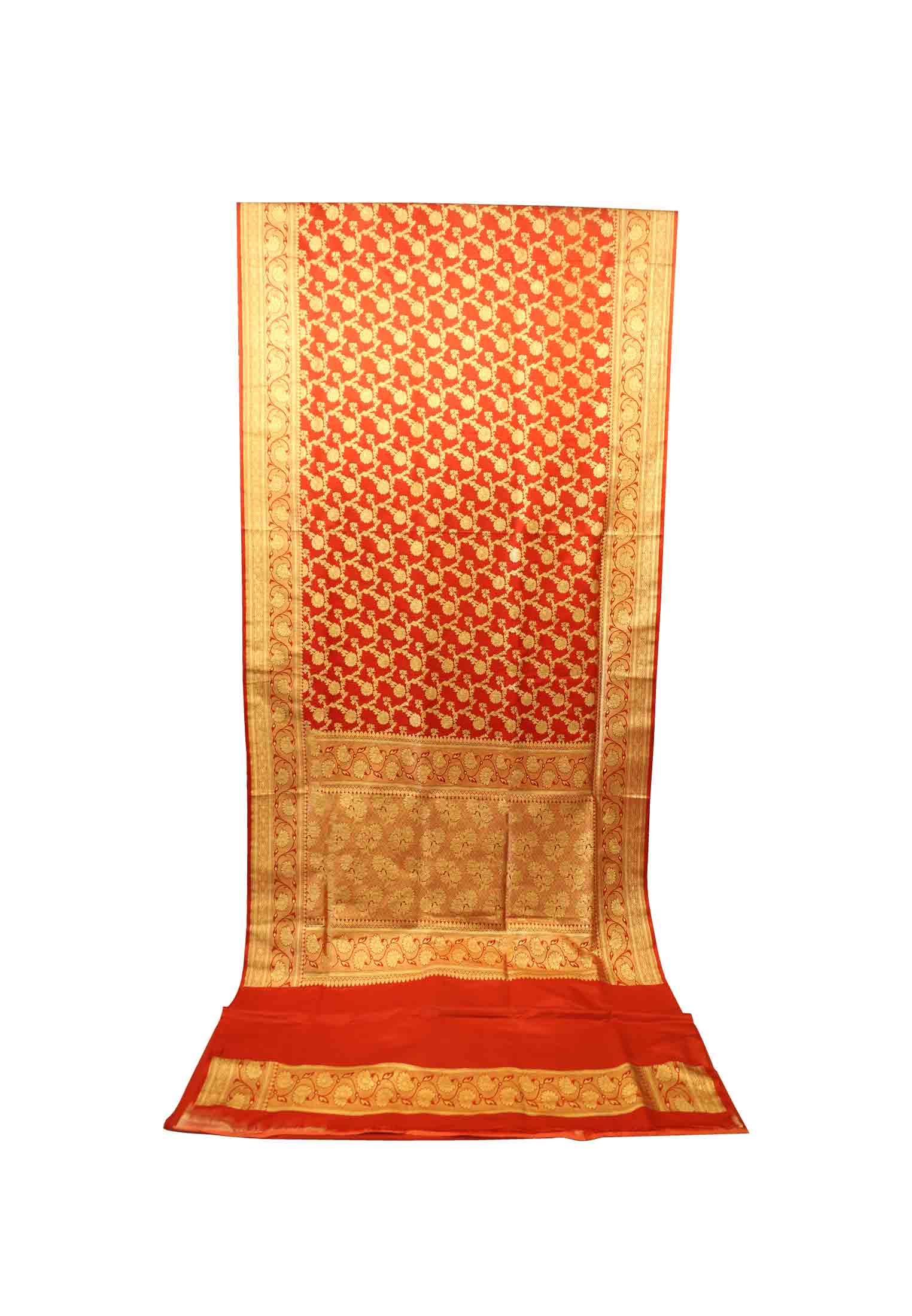 Red katan jori work benarasi saree