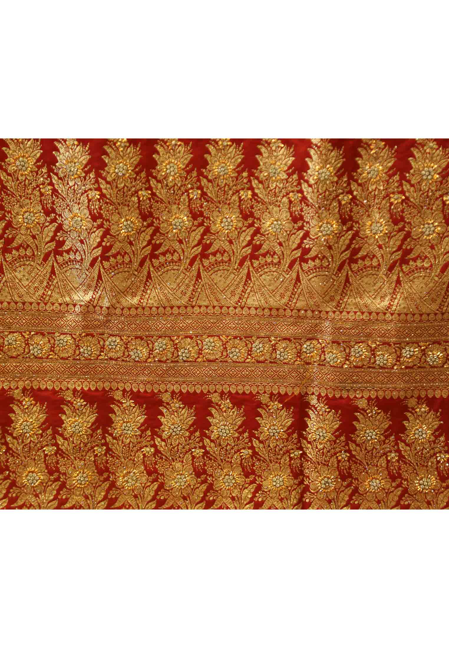 Maroon stone jori work benarasi saree