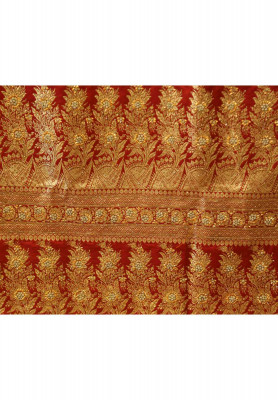 Maroon stone jori work benarasi saree