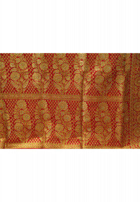 Magenta stone jori work benarasi saree
