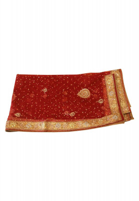 Maroon stone handicrafts boutique saree