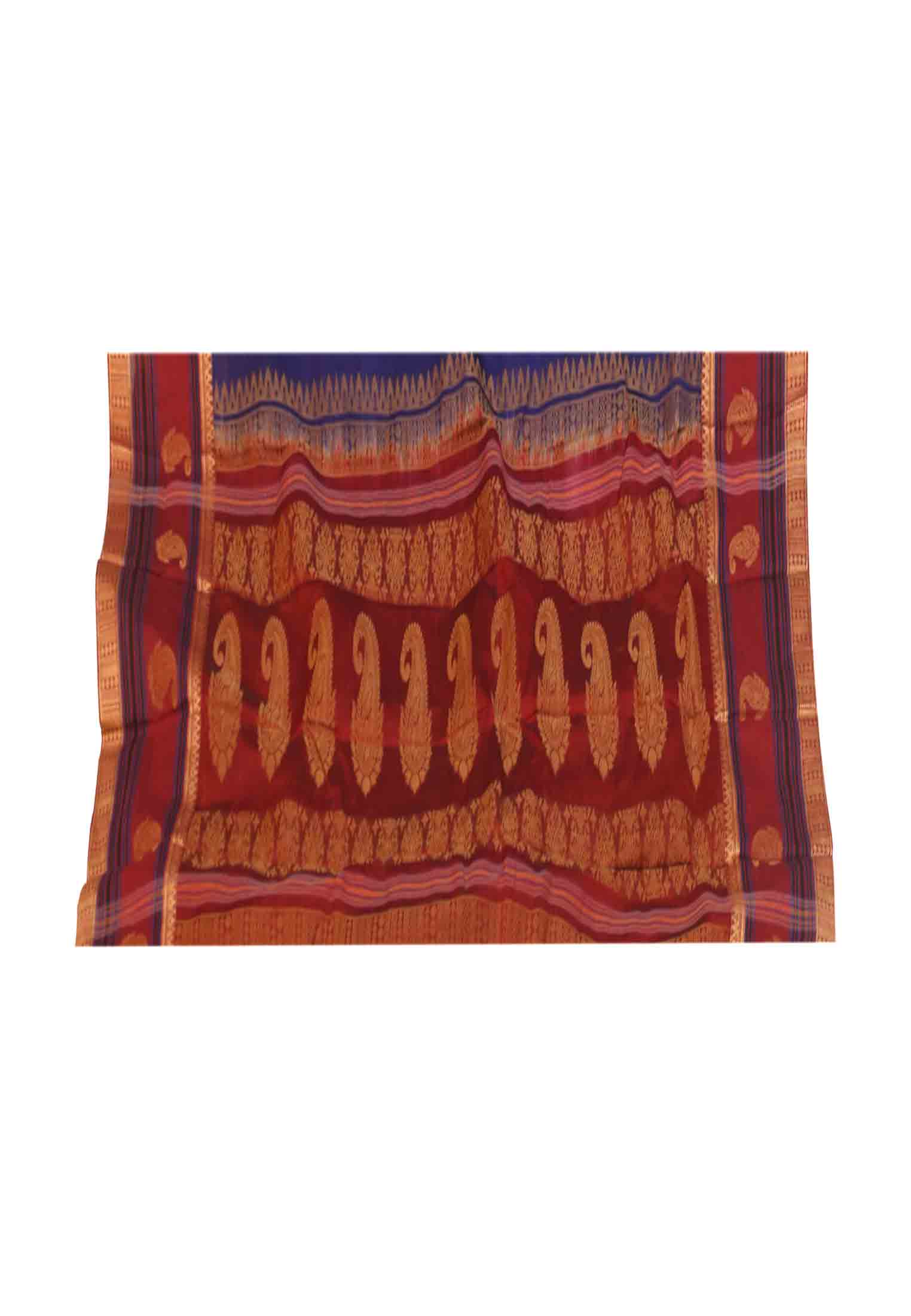 Maslais cotton navy blue saree