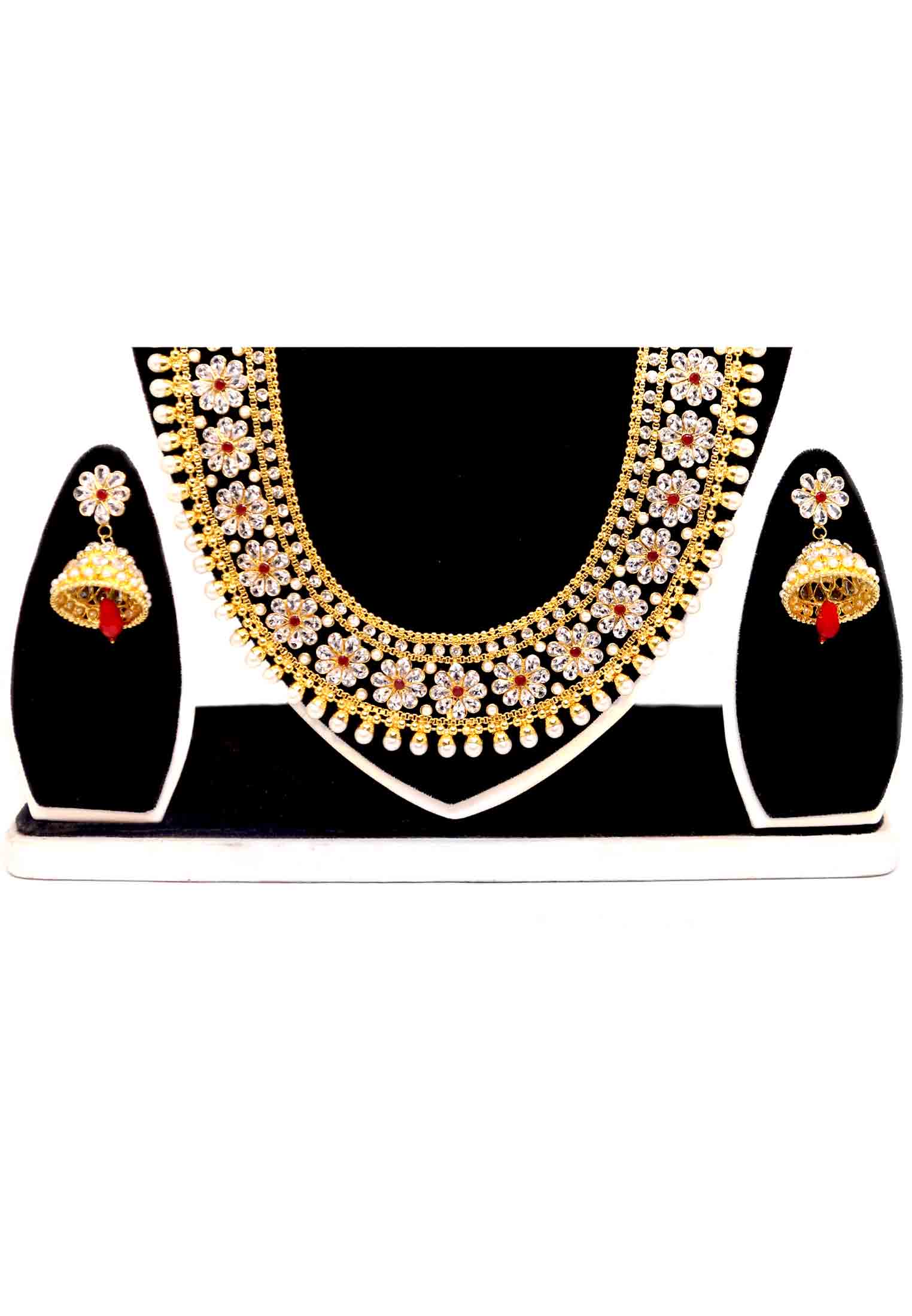 White Gold Plated Necklace Set