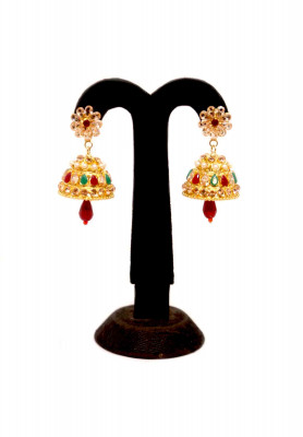 Multi-colored Bridal Jhumka Earring