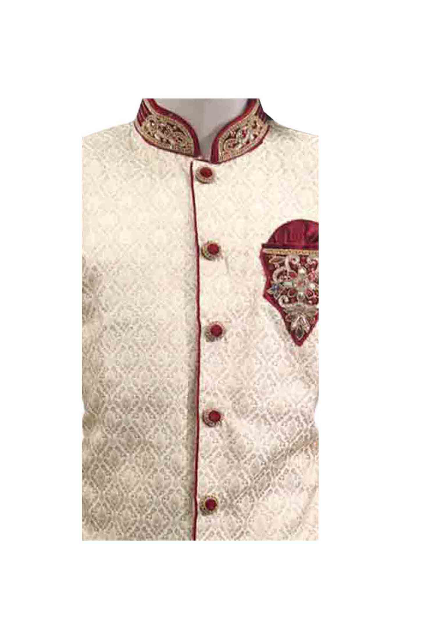 Katan Sherwani with Stone Work