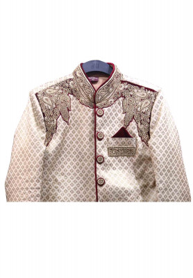 Katan Sherwani with Stone Work
