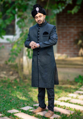 Black Sherwani for Rent