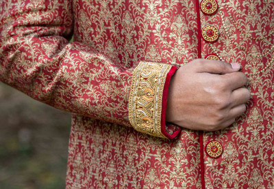 Golden and Maroon Sherwani for Rent