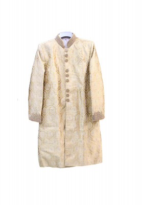 Deep Golden Katan Sherwani