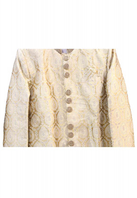Deep Golden Katan Sherwani