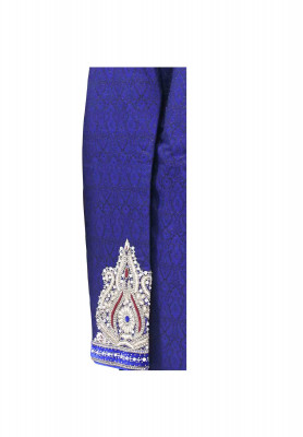 Navy Blue Katan Sherwani