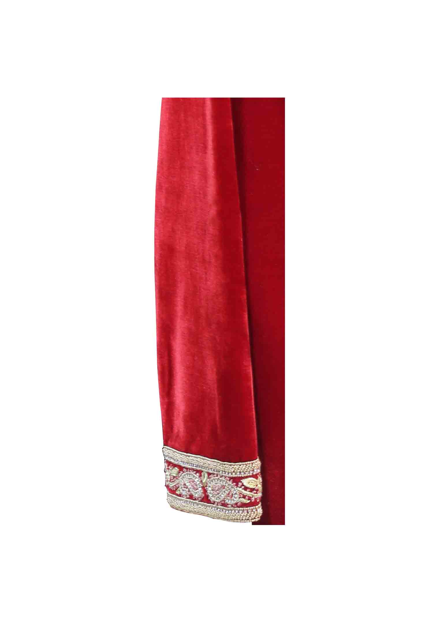 Red Velvet Sherwani