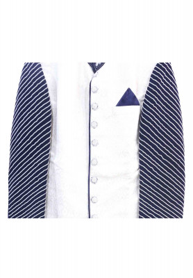 White and Blue Katan Sherwani