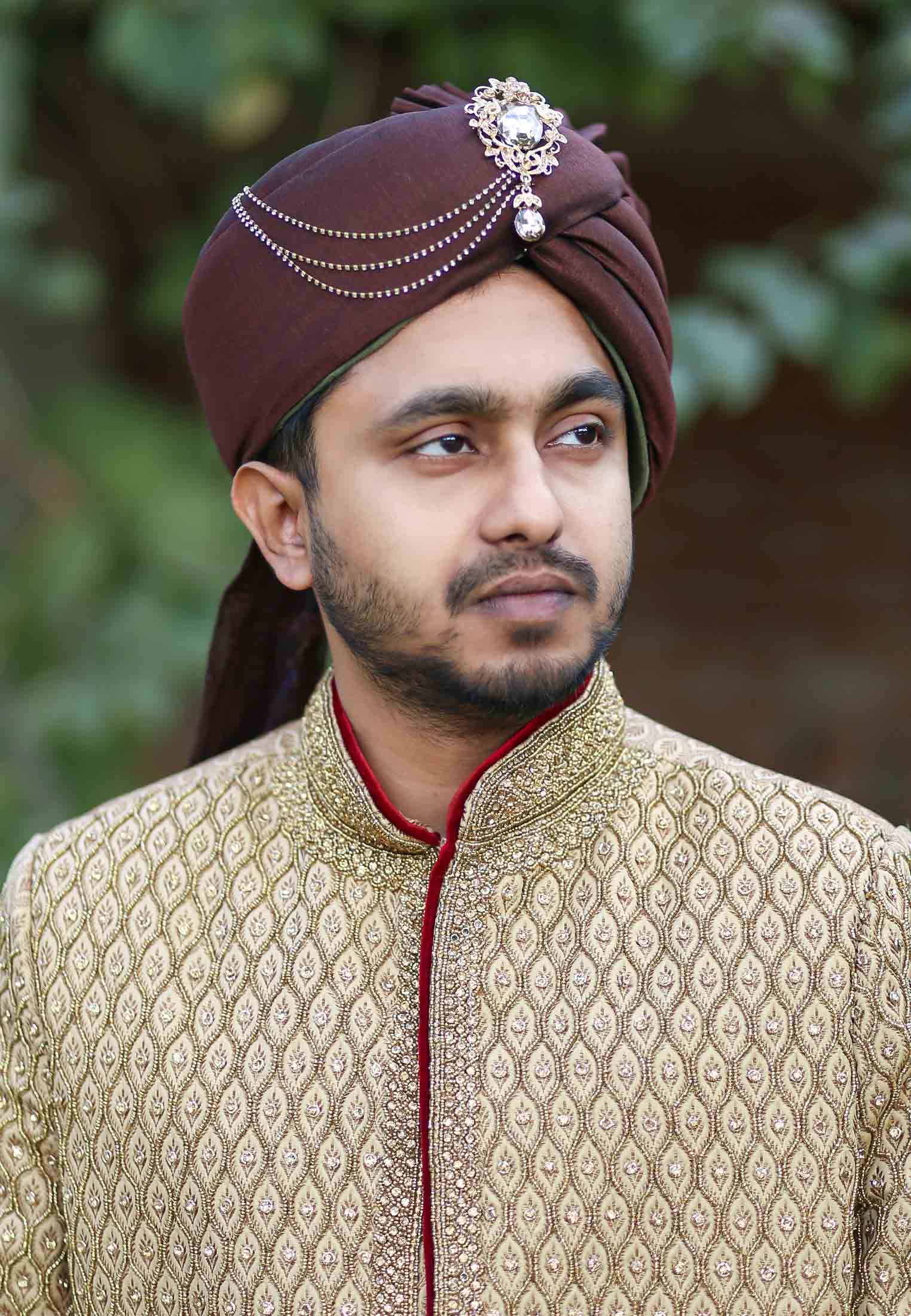 Golden Color Sherwani for Rent