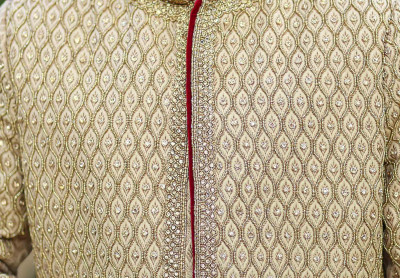 Golden Color Sherwani for Rent