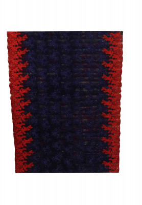 Blue and Red Net Saree