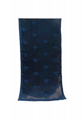 Navy Blue and Sea Green Silk Saree