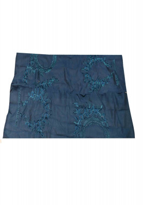 Navy Blue and Sea Green Silk Saree