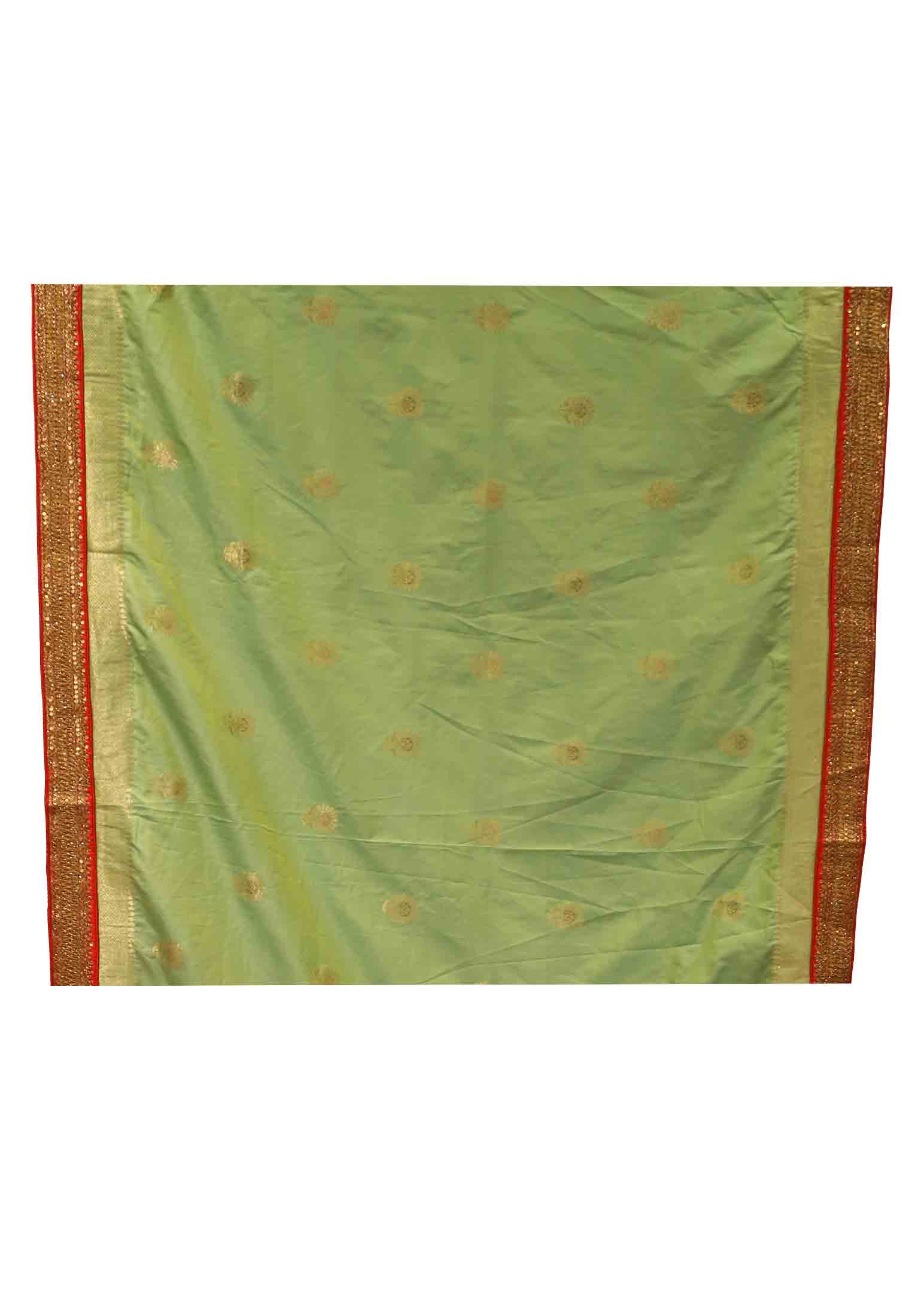 Lemon Colored Katan Saree