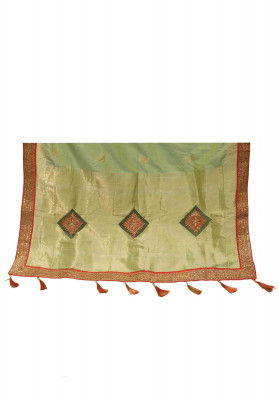 Lemon Colored Katan Saree