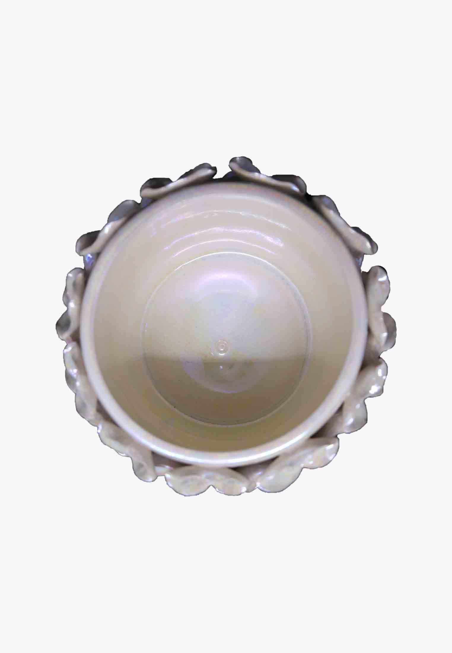 Silver and Off white Flower vase 