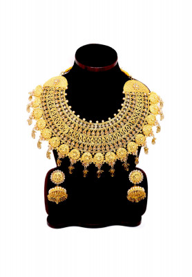 Gold Plated Jarwa Necklace Set