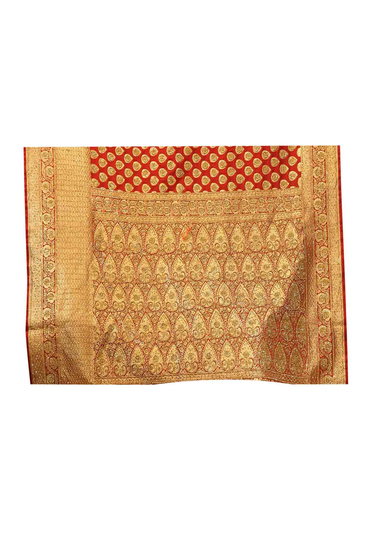Red and Blue Benarasi Saree