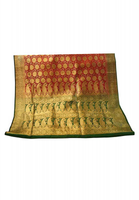 Magenta and Green Benarasi Saree