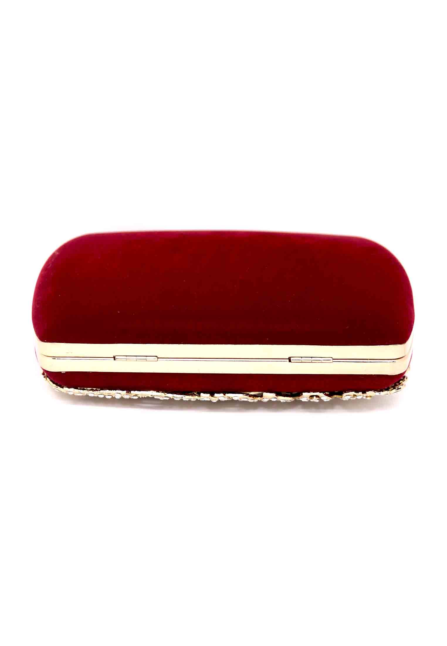 Golden & maroon contrast Party Purse