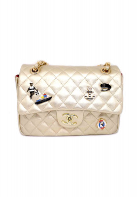  Golden Artificial shinning  leather Party Purse