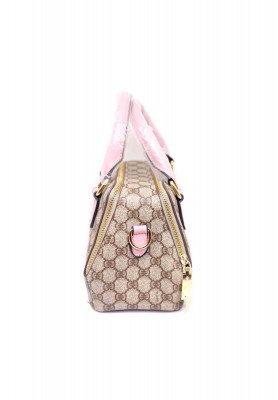 Pink & coffee Artificial leather Side Bag