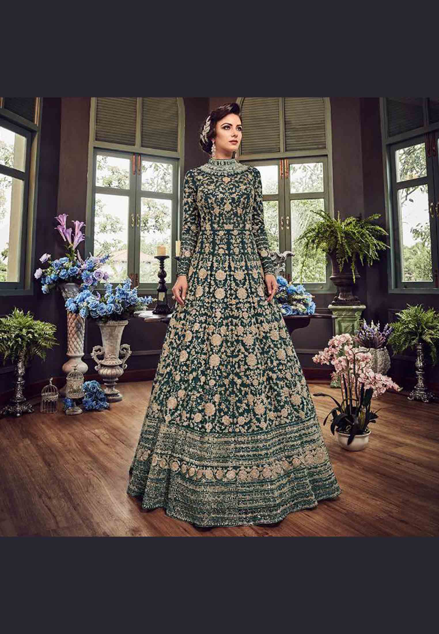 Swagat Violet Anarkali Dress