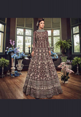 Swagat Violet Anarkali Dress