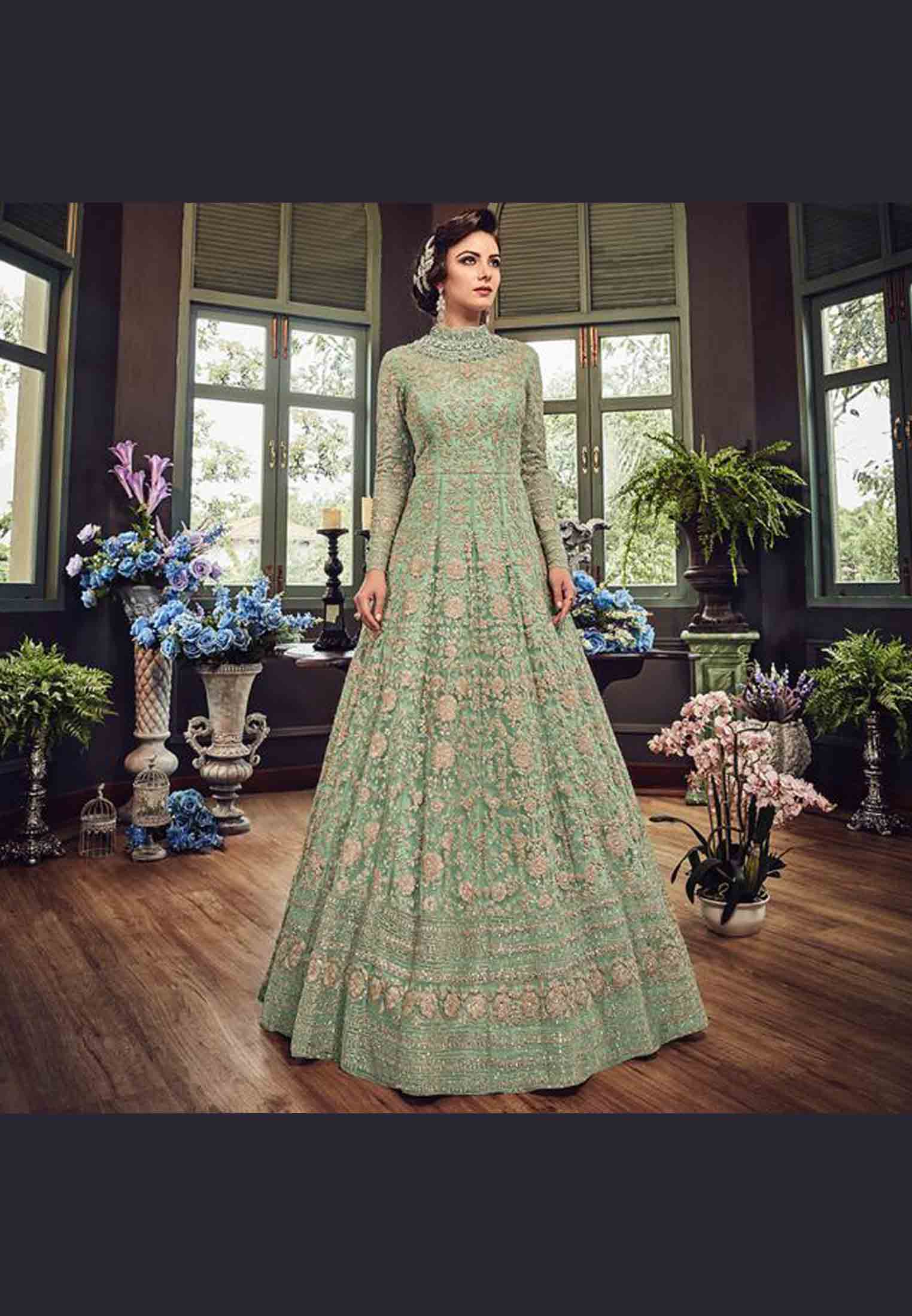 Swagat Violet Anarkali Dress
